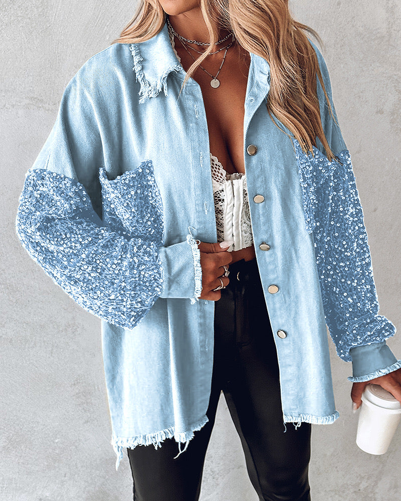Sienna Sequin Denim Jacket