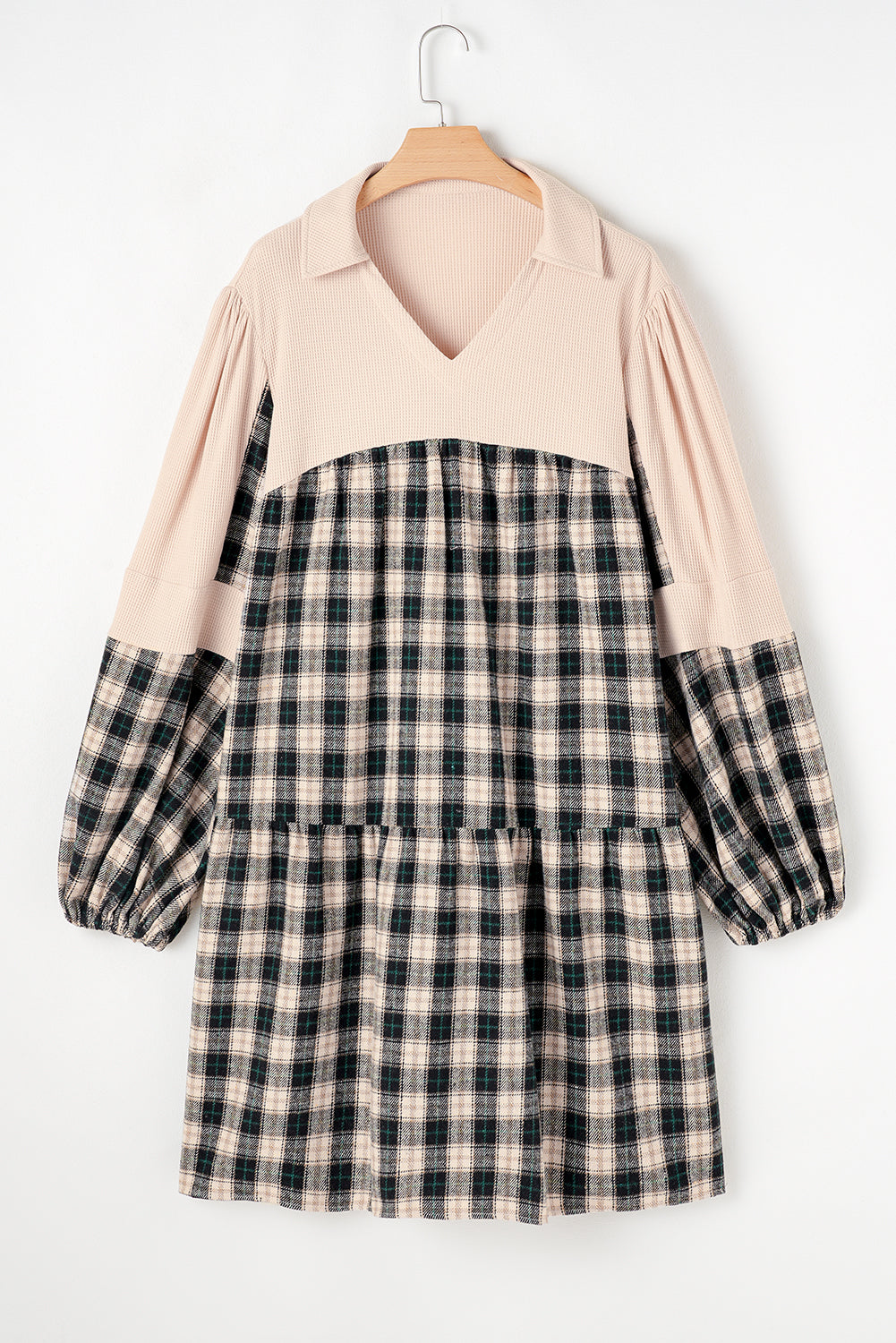 Noir Plaid Patchwork Dress