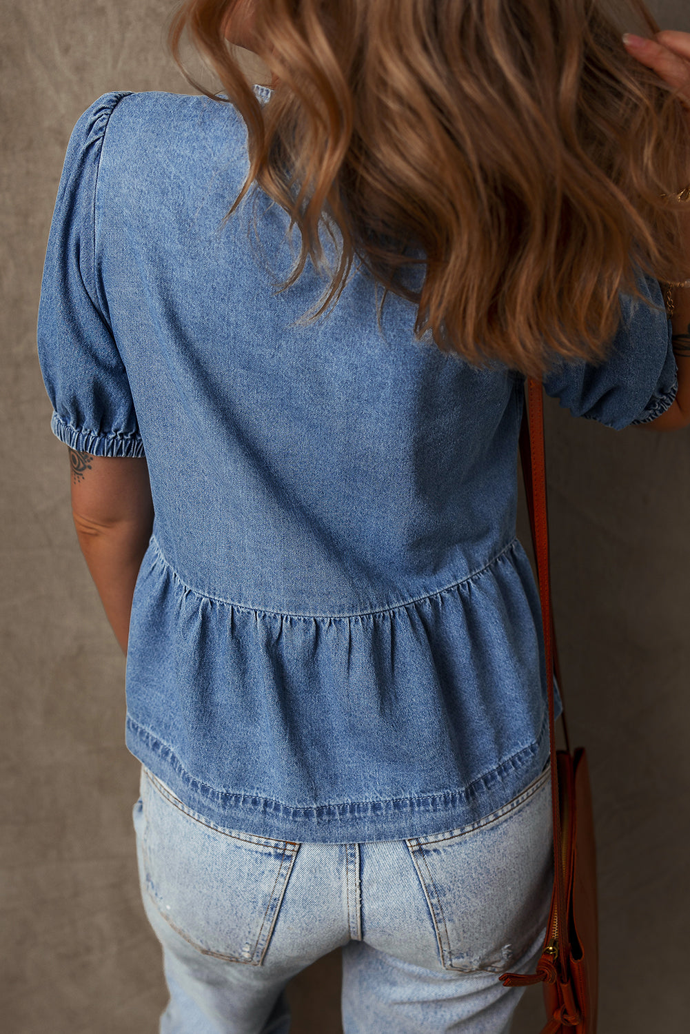 Indigo Flare Denim Top
