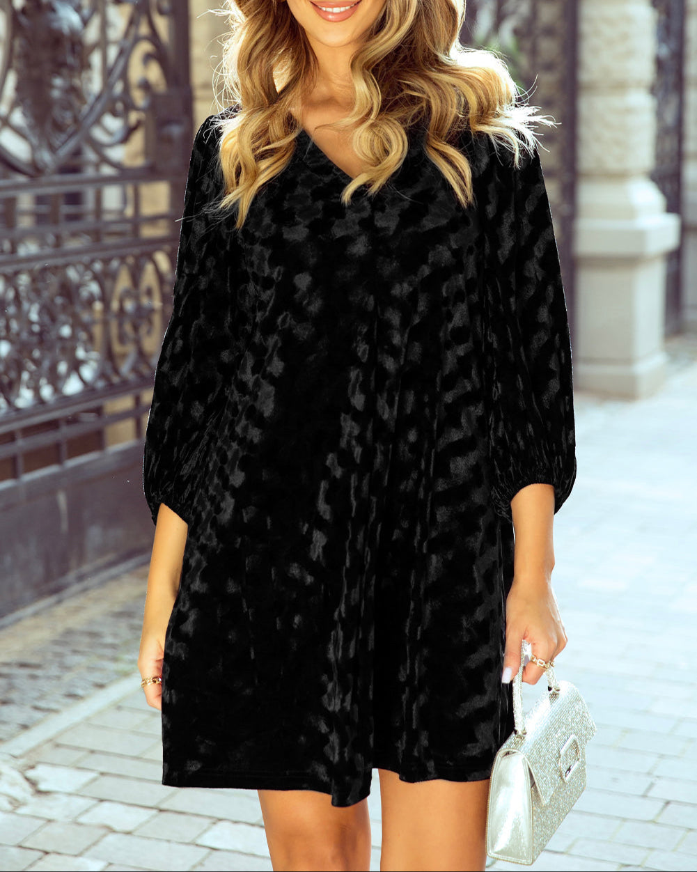 Velvet Noir Mini Dress