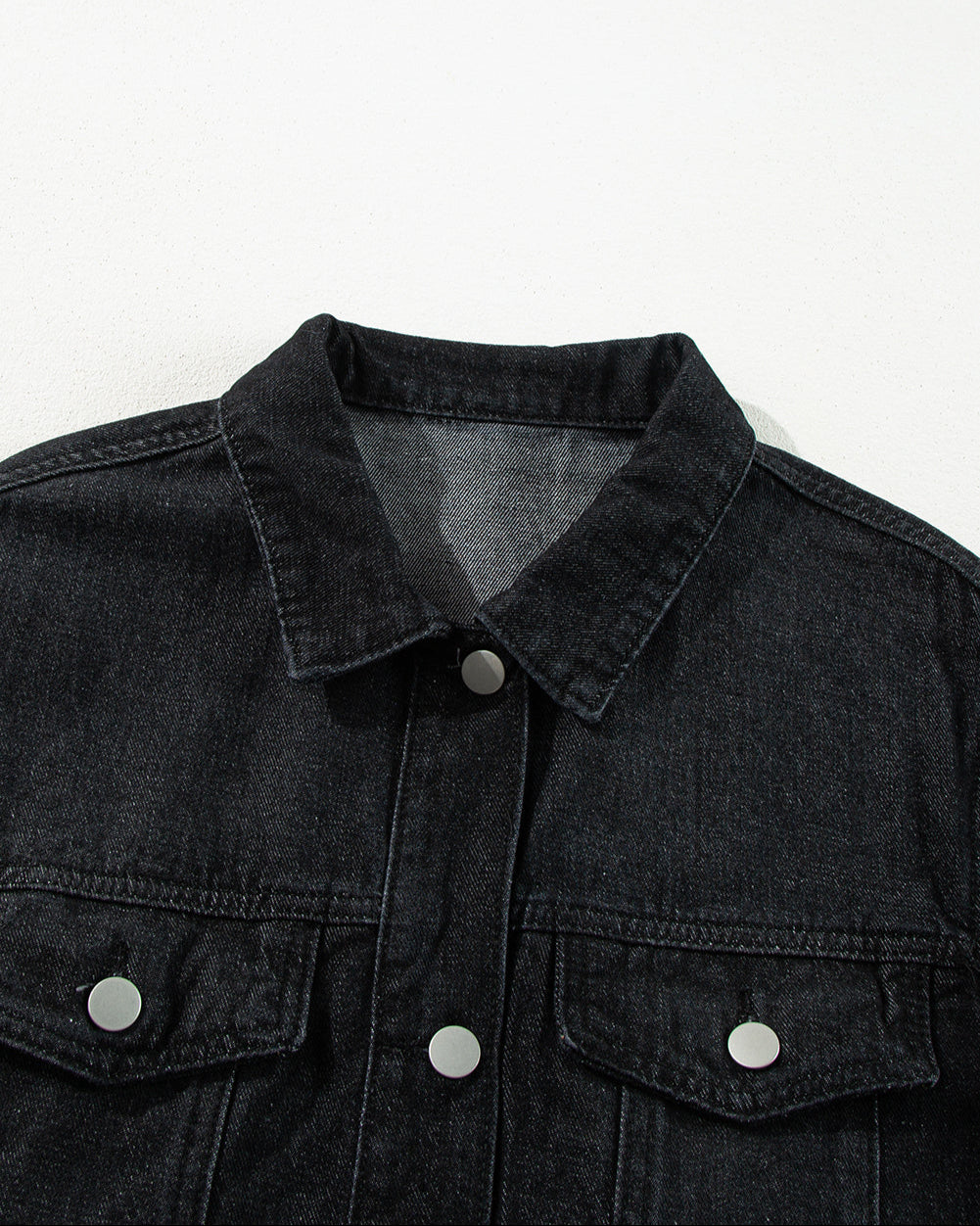 Midnight Ruffle Denim Jacket