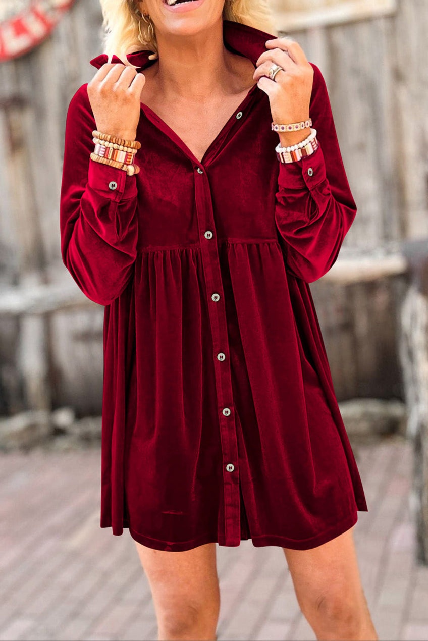 Crimson Crush Velvet Dress