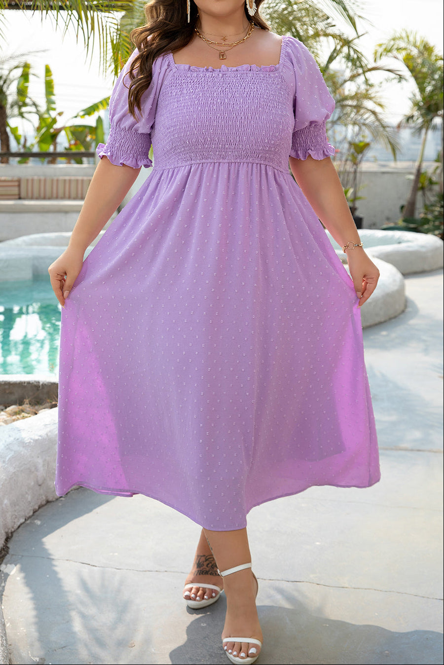 Wisteria Swiss Dot Dress