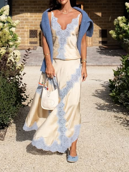Azure Grace Satin Set
