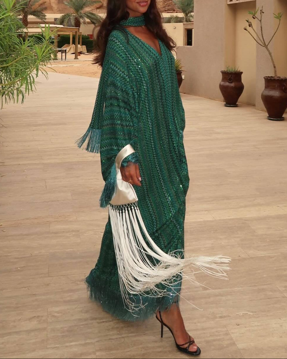 Celestia Verde Kaftan Dress