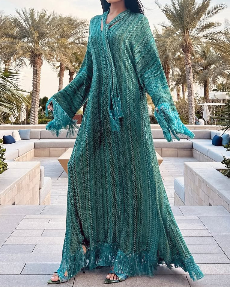 Celestia Verde Kaftan Dress