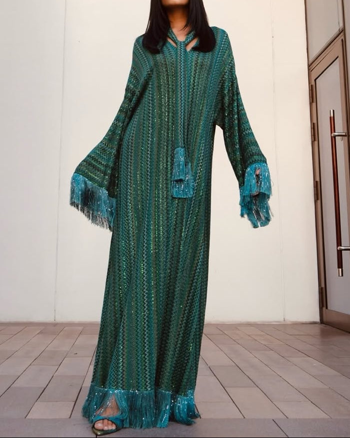 Celestia Verde Kaftan Dress