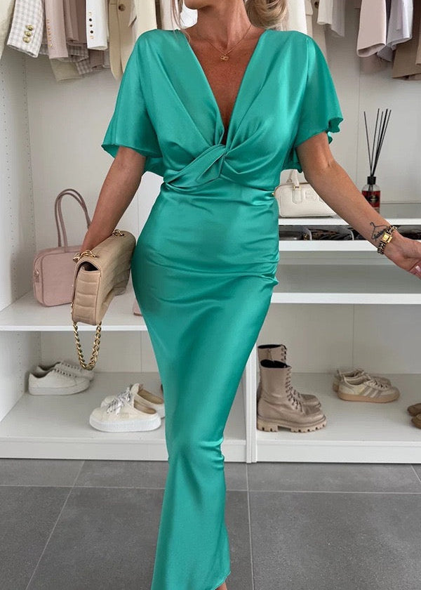 Livia Satin Wrap Dress