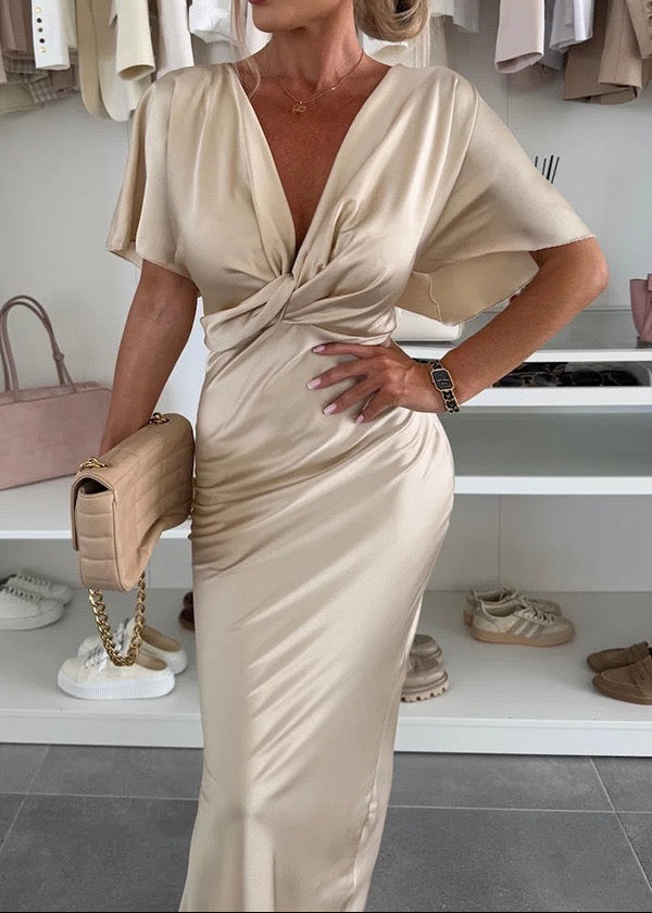 Livia Satin Wrap Dress