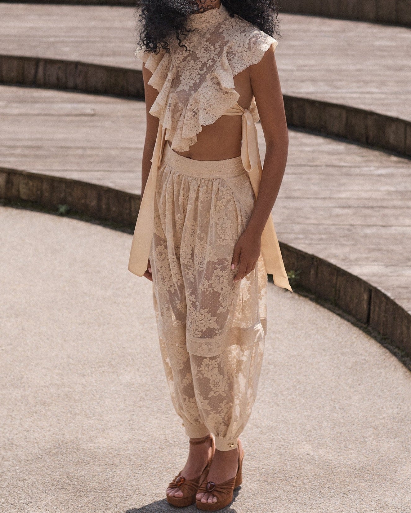 Elora Lace Ruffle Top