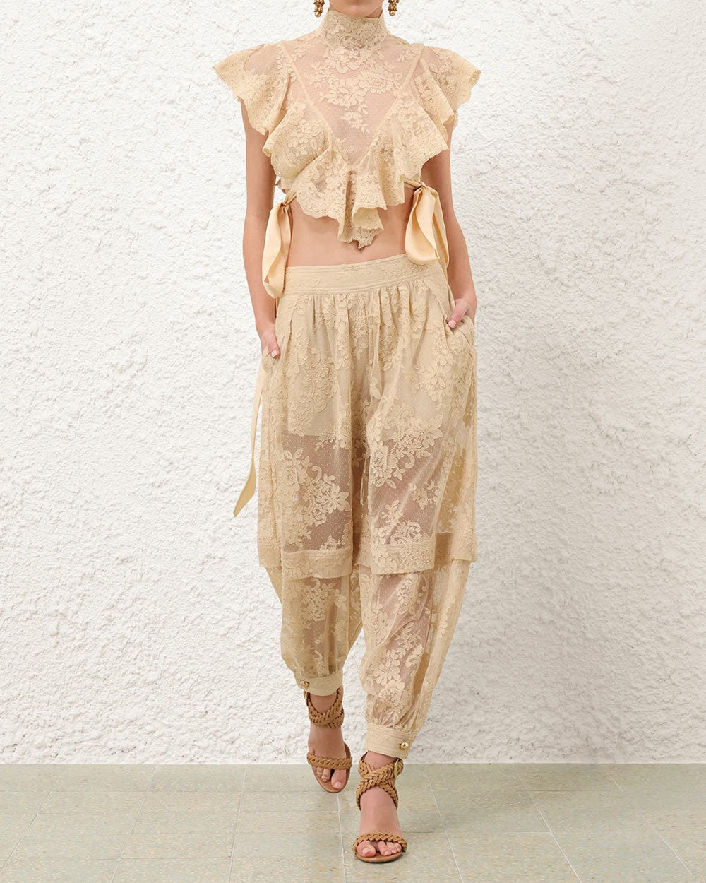 Elora Lace Ruffle Top