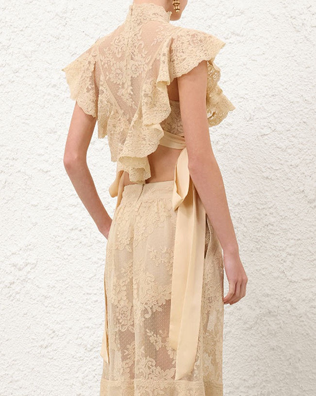 Elora Lace Ruffle Top