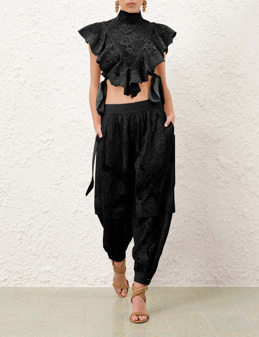 Elora Lace Ruffle Top