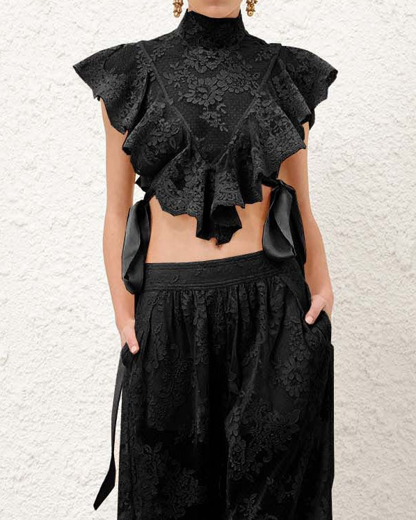 Elora Lace Ruffle Top