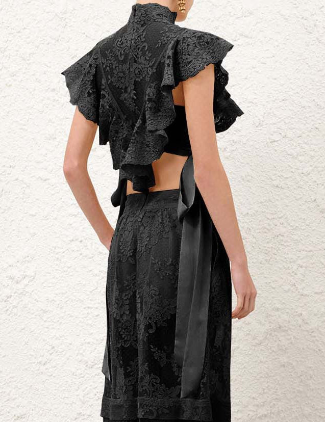 Elora Lace Ruffle Top