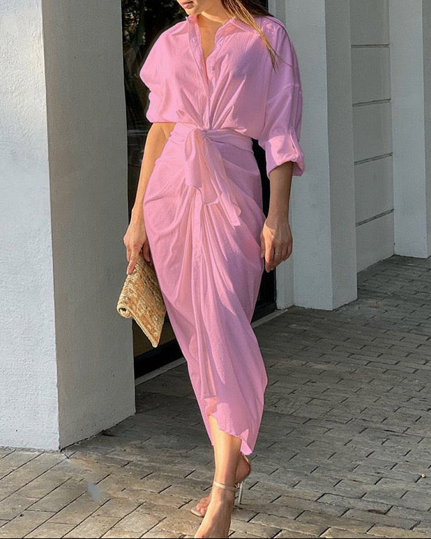 Maya Knot Shirt Dress