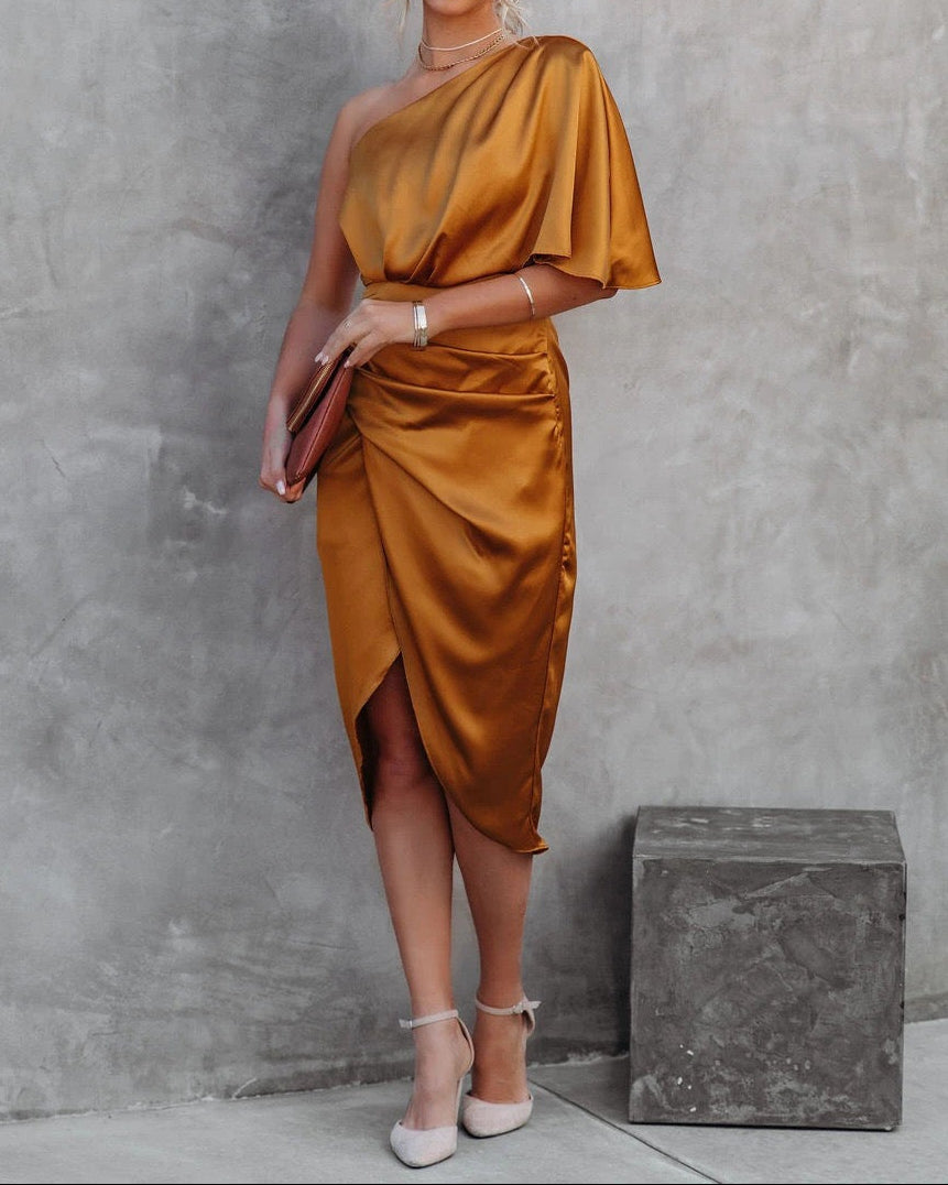 Celestia One-Shoulder Dress