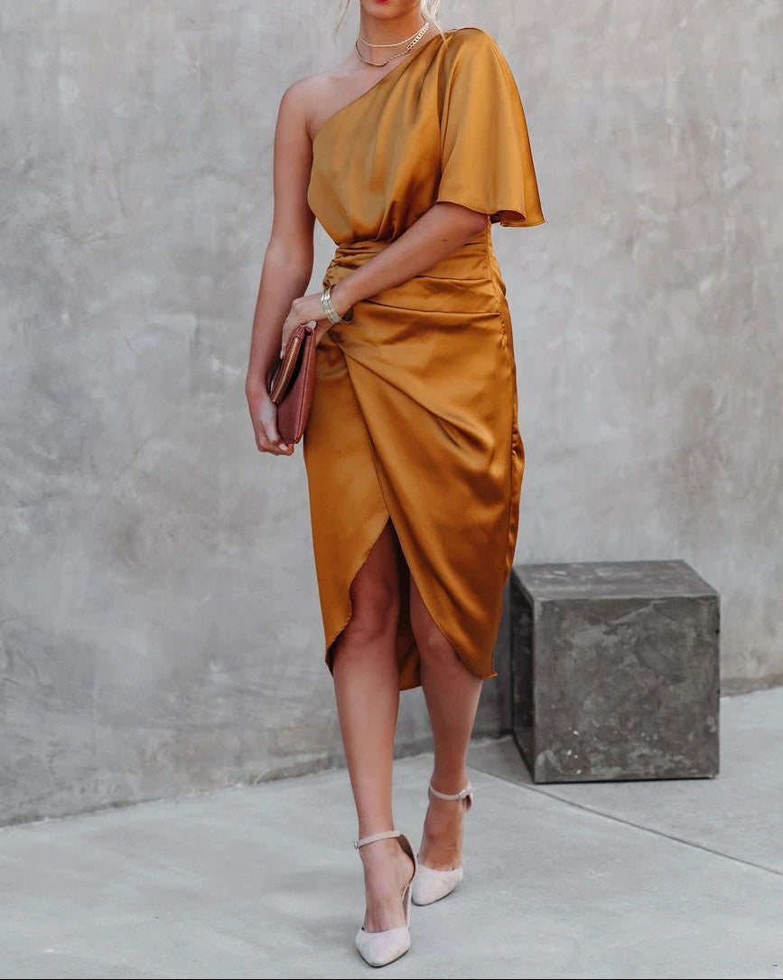 Celestia One-Shoulder Dress