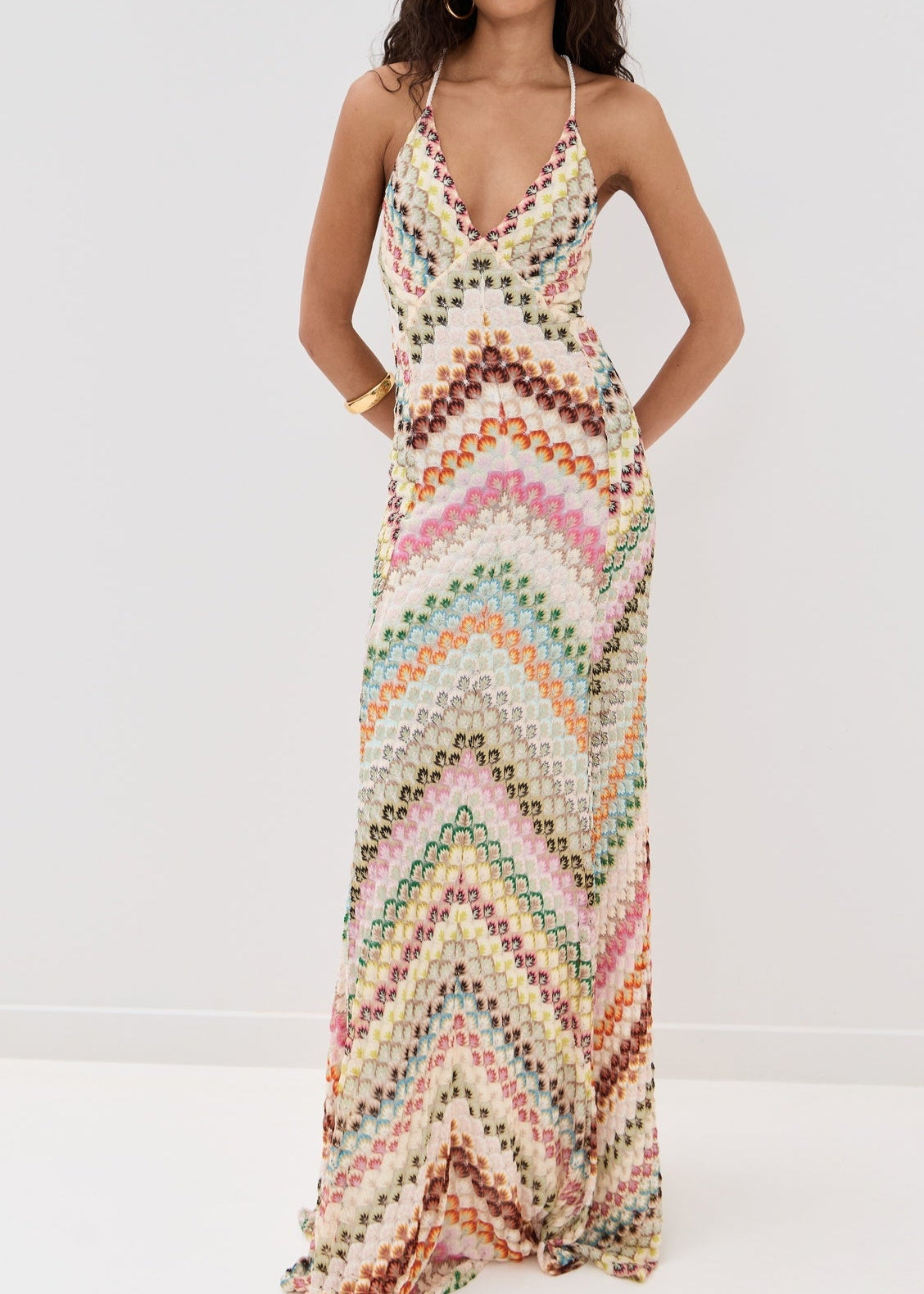 Soleia Herringbone Maxi Dress