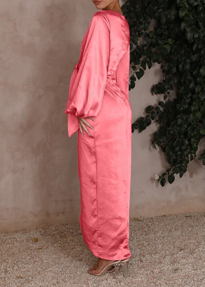 Amara Satin Wrap Dress