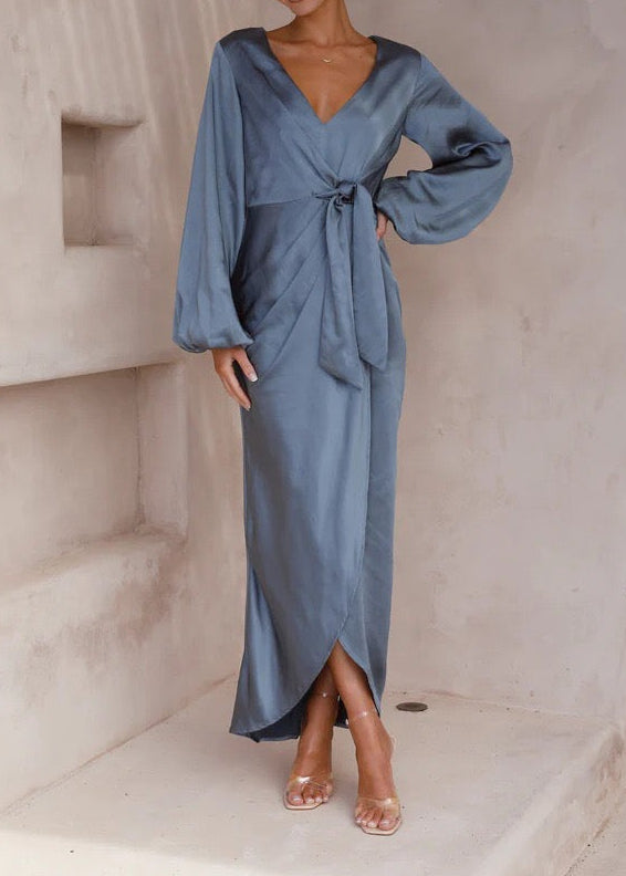 Amara Satin Wrap Dress