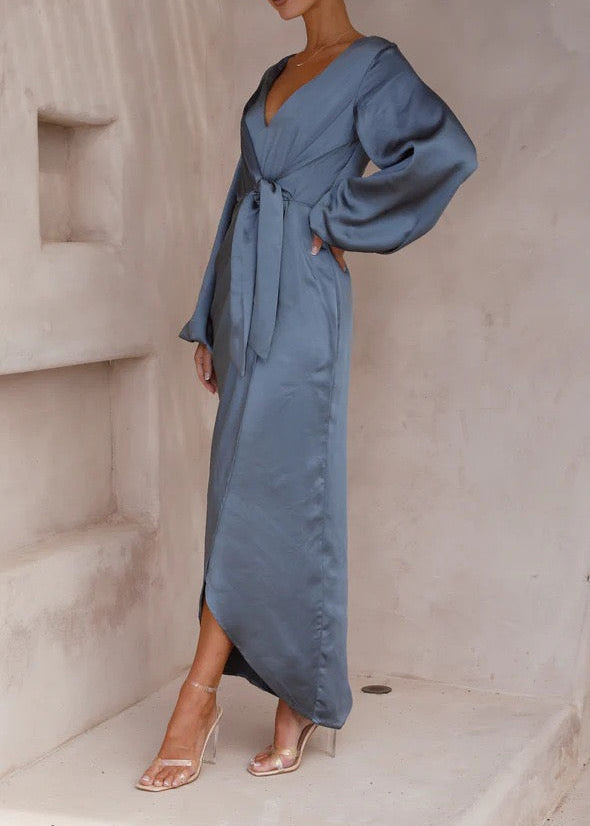 Amara Satin Wrap Dress