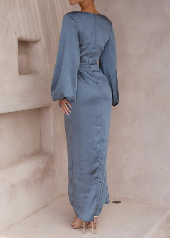 Amara Satin Wrap Dress