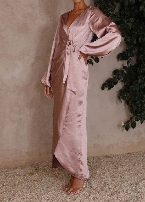 Amara Satin Wrap Dress