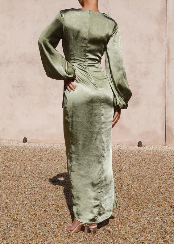 Amara Satin Wrap Dress