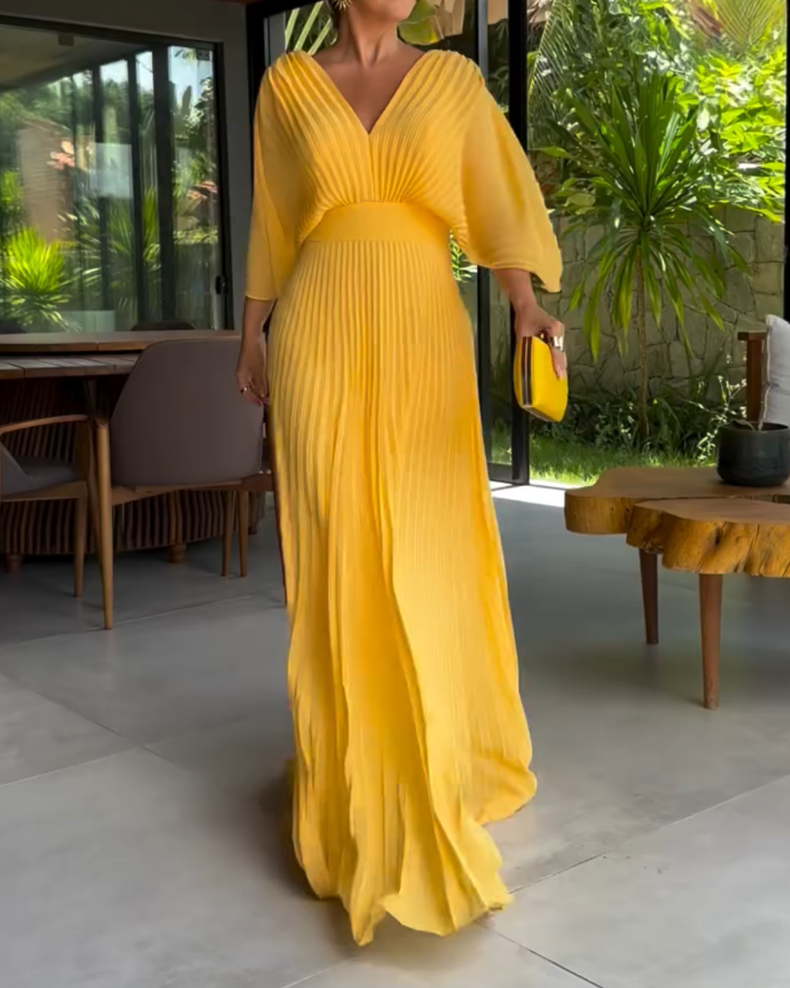 Alessia Pleated Maxi Dress