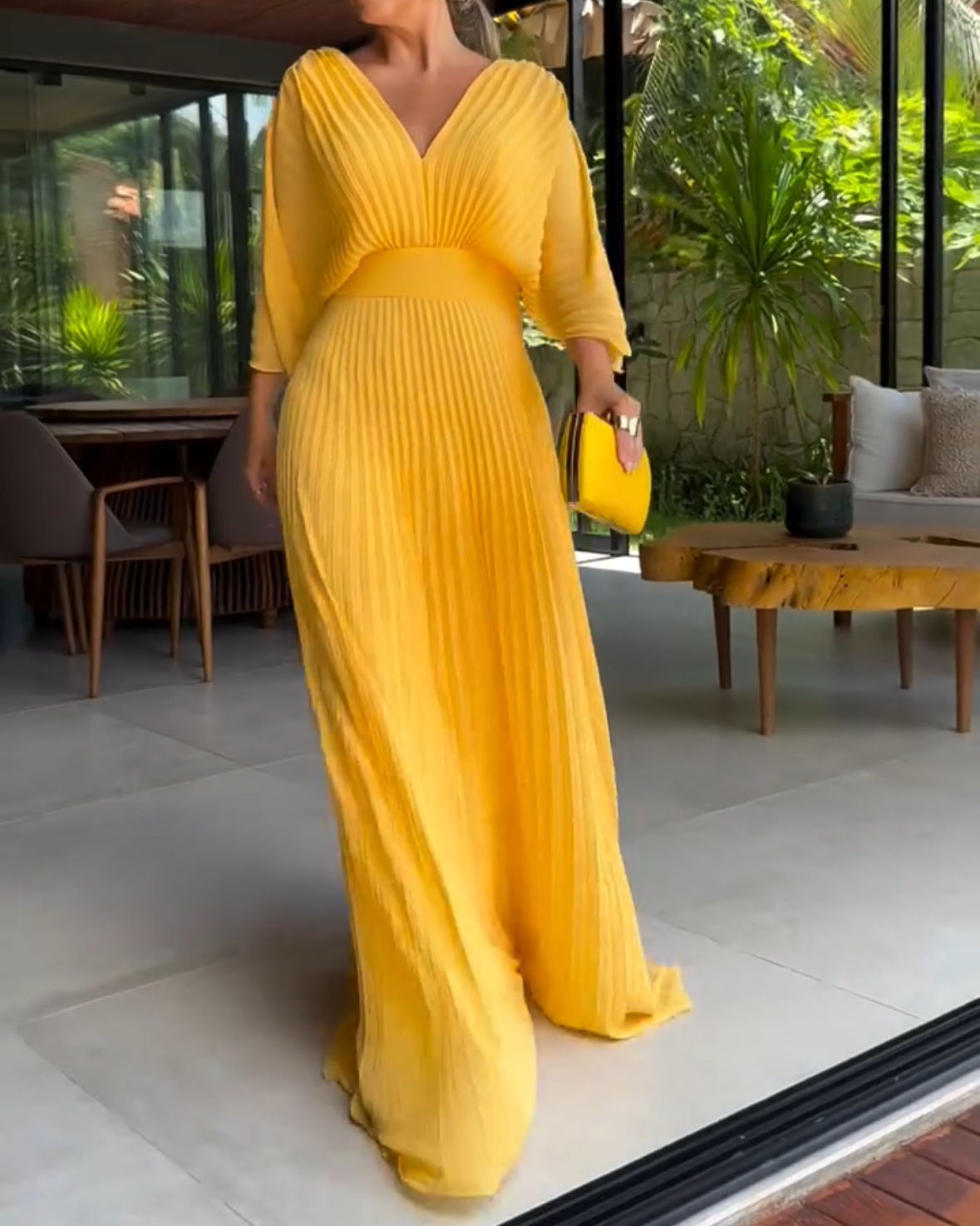 Alessia Pleated Maxi Dress