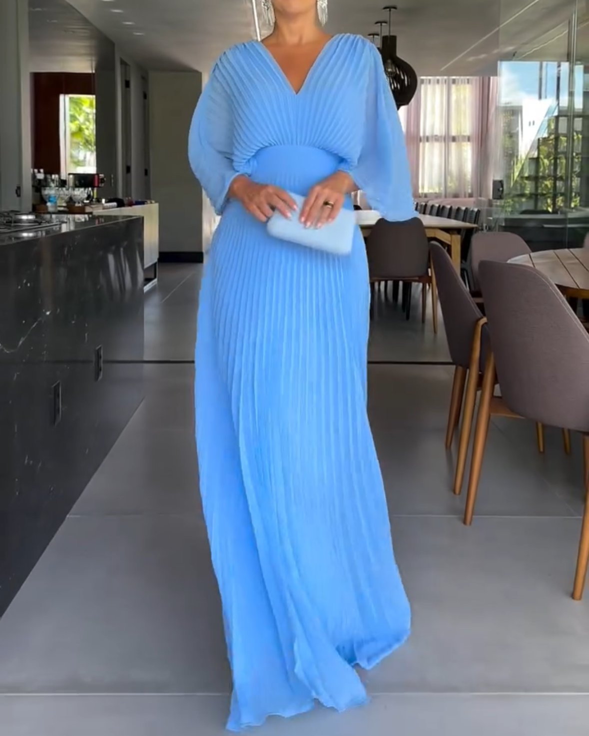 Alessia Pleated Maxi Dress