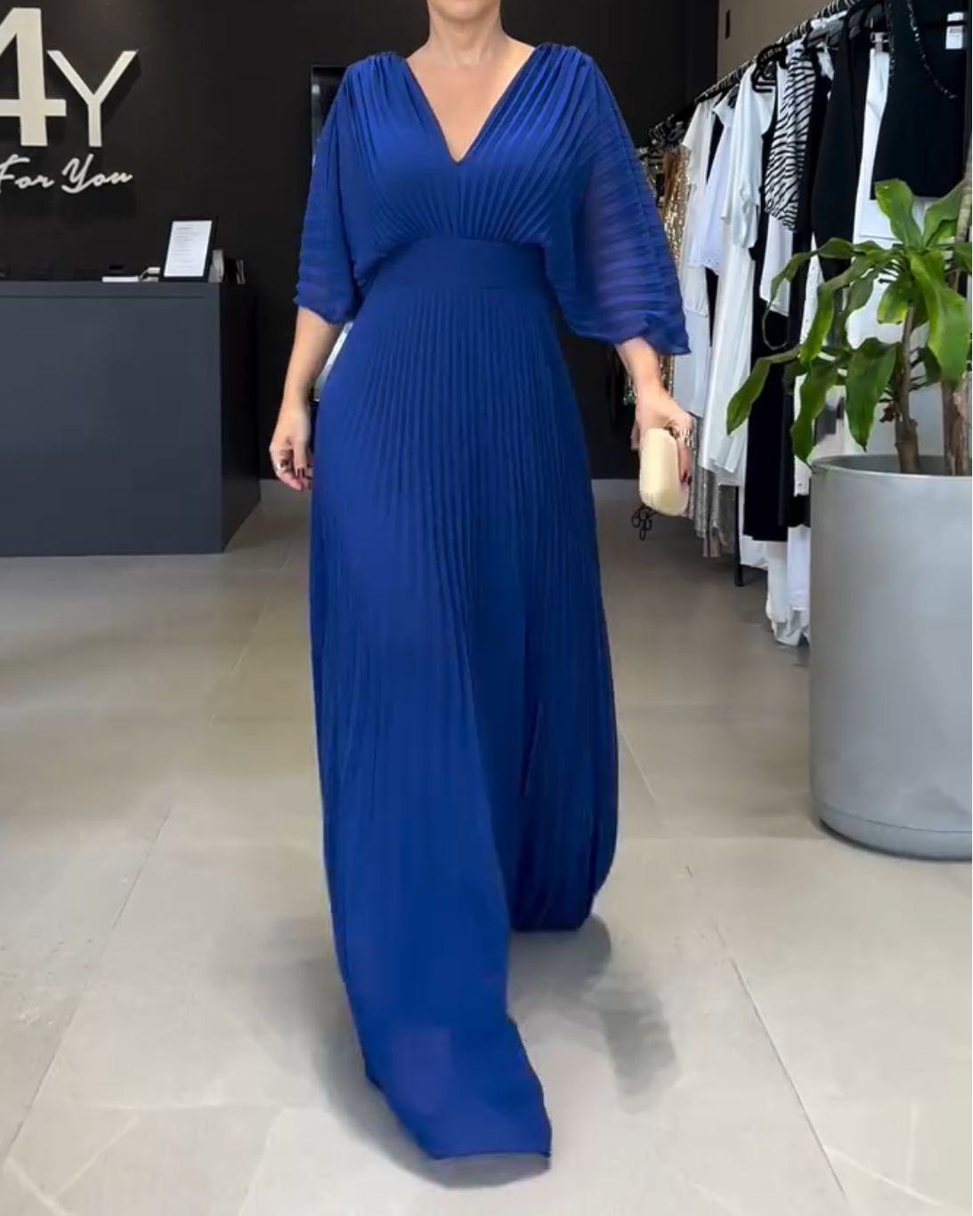 Alessia Pleated Maxi Dress