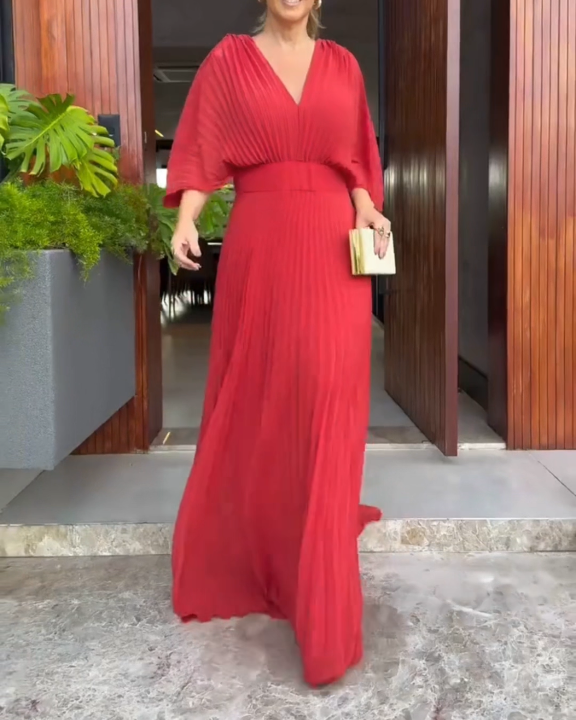 Alessia Pleated Maxi Dress