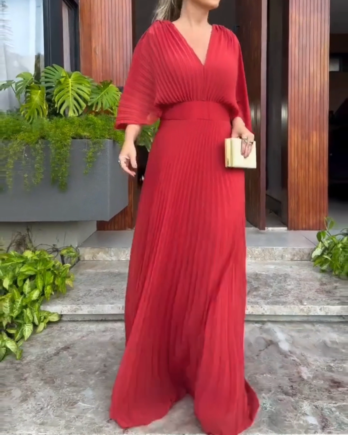 Alessia Pleated Maxi Dress