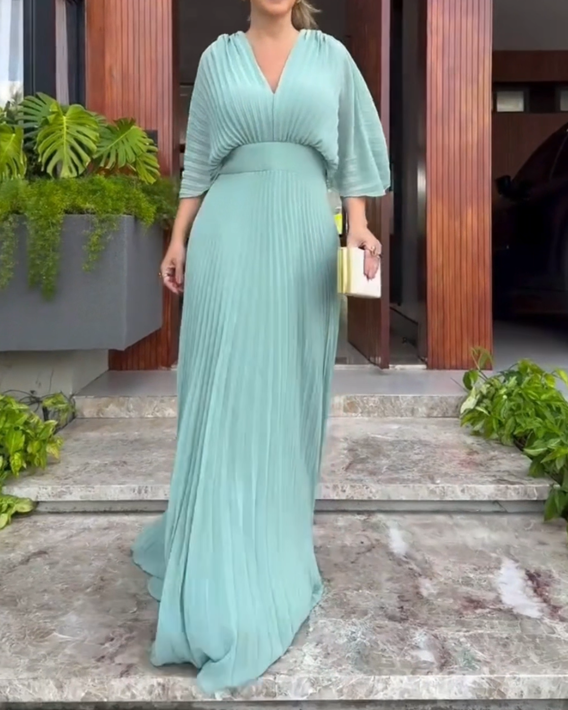 Alessia Pleated Maxi Dress