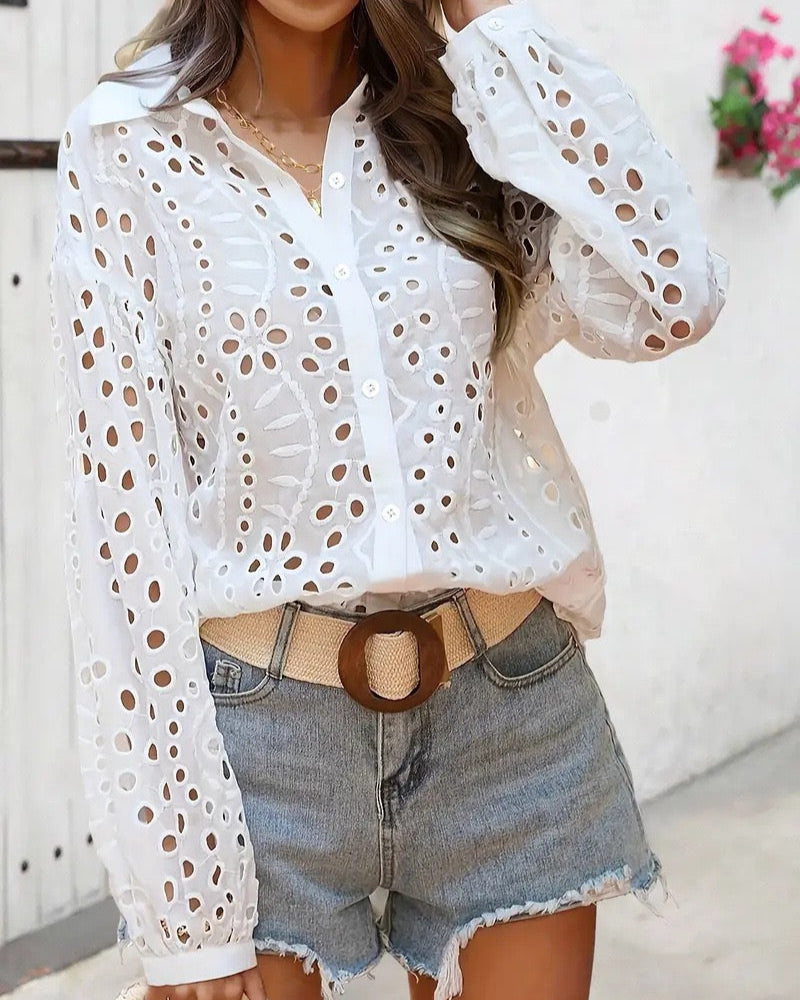 Celeste Eyelet Shirt