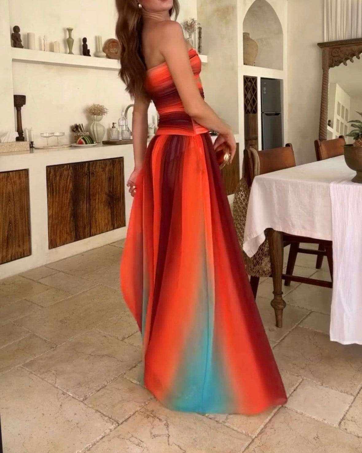 Aurora Waves Maxi Dress
