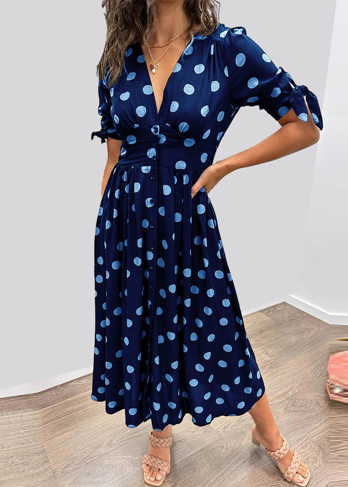 Elara Polka Midi Dress