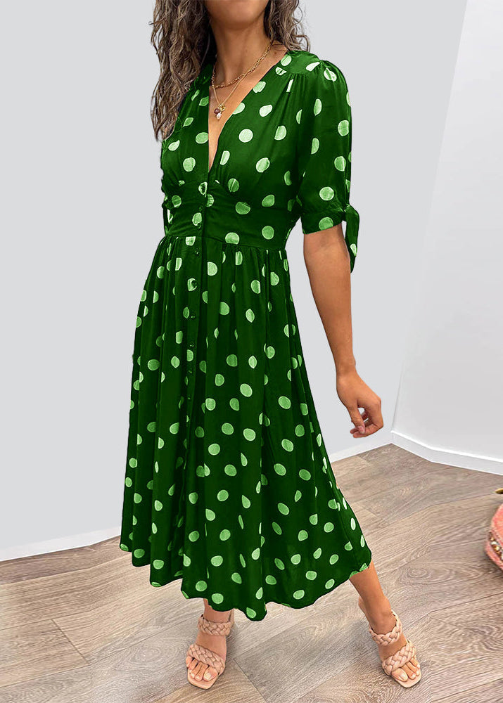 Elara Polka Midi Dress