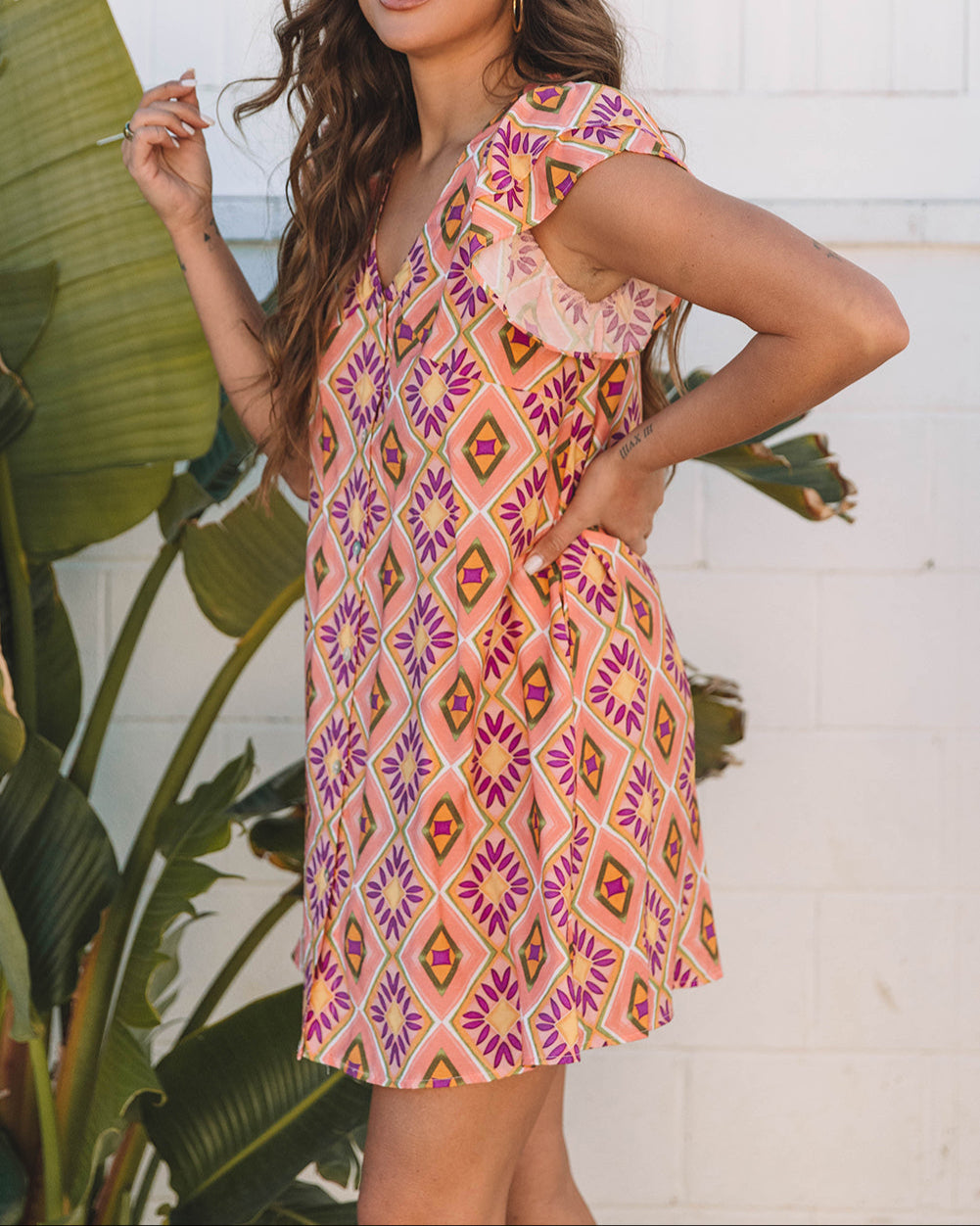 Saffron Bloom Mini Dress