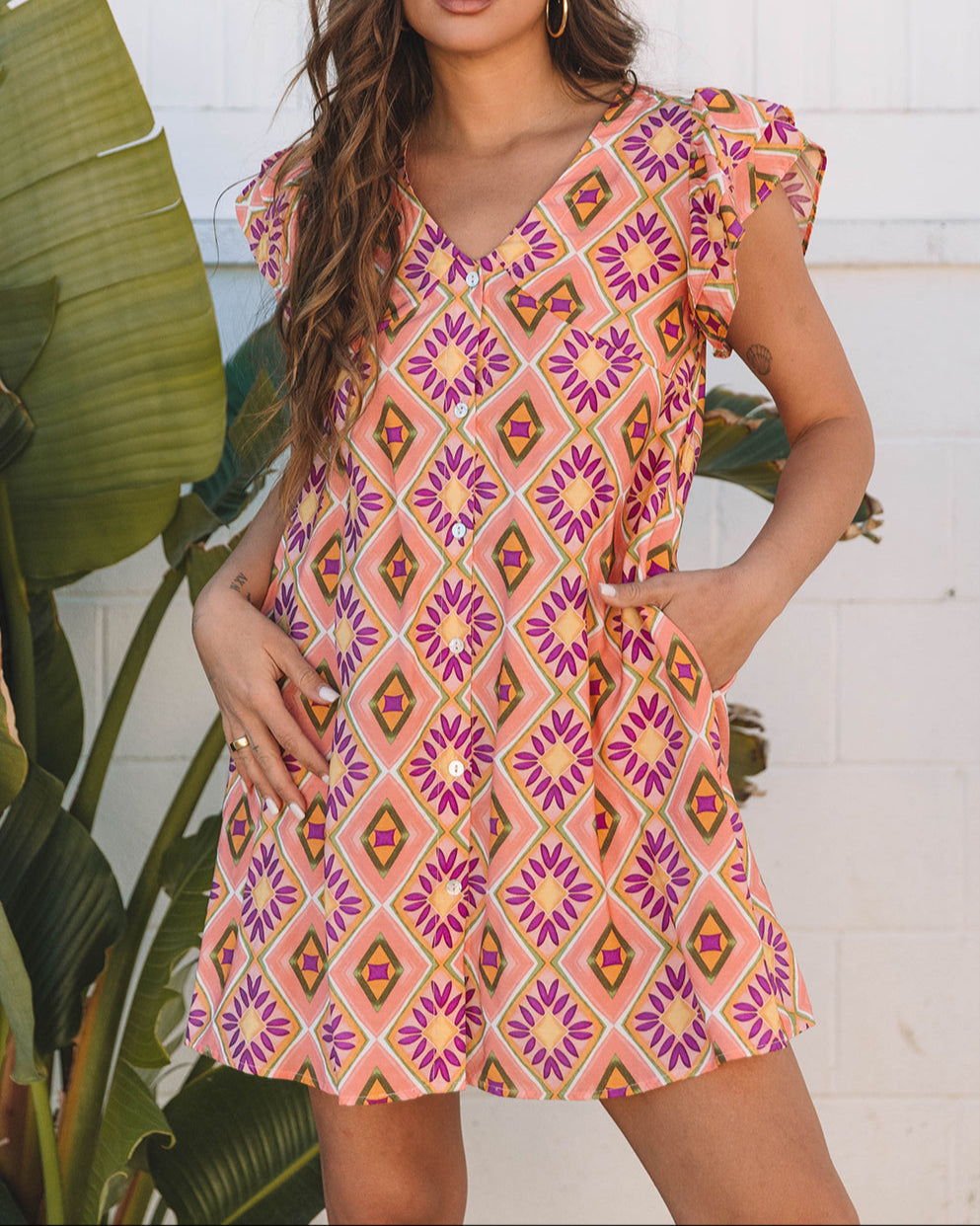Saffron Bloom Mini Dress