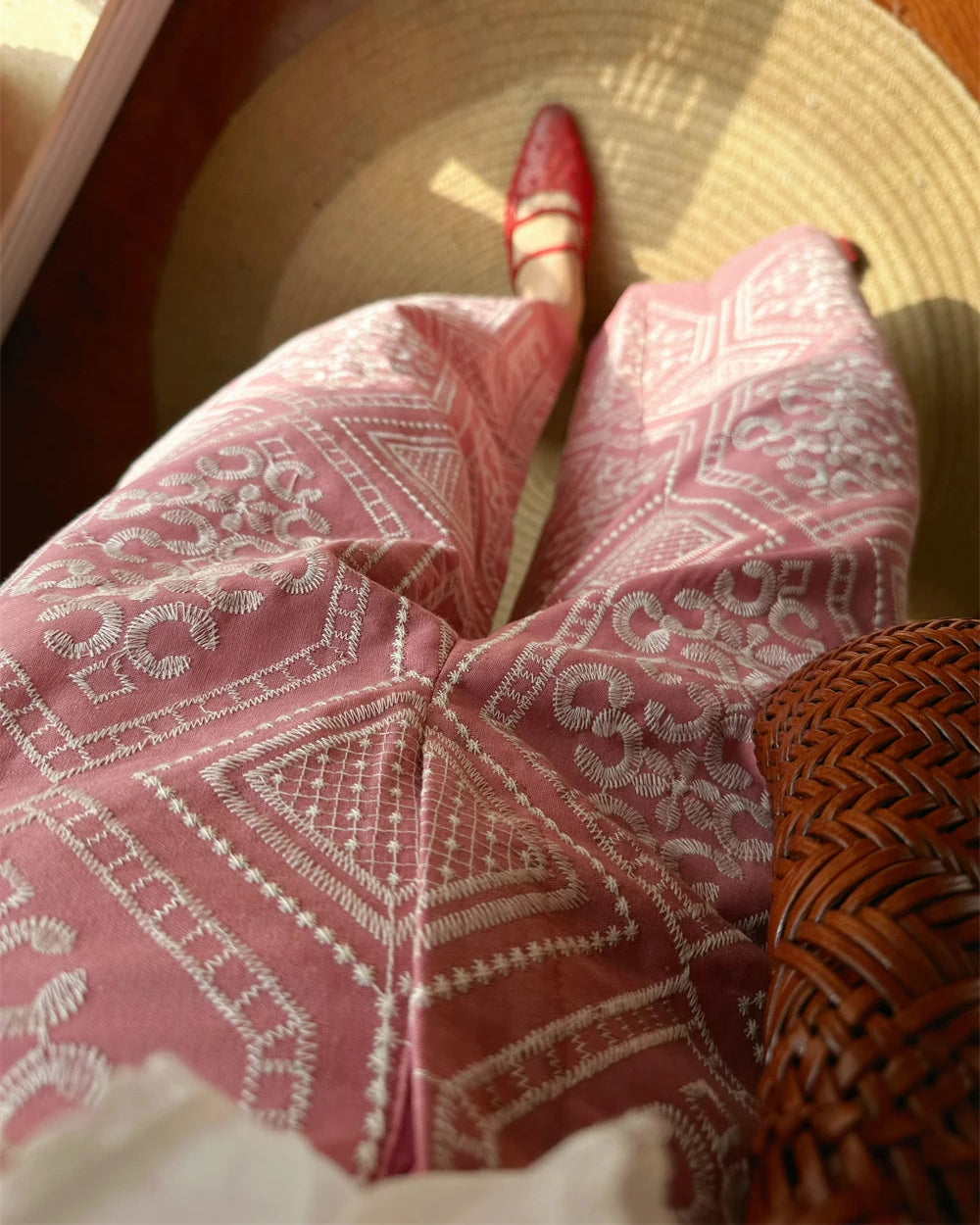 Pearl Embroidered Pants