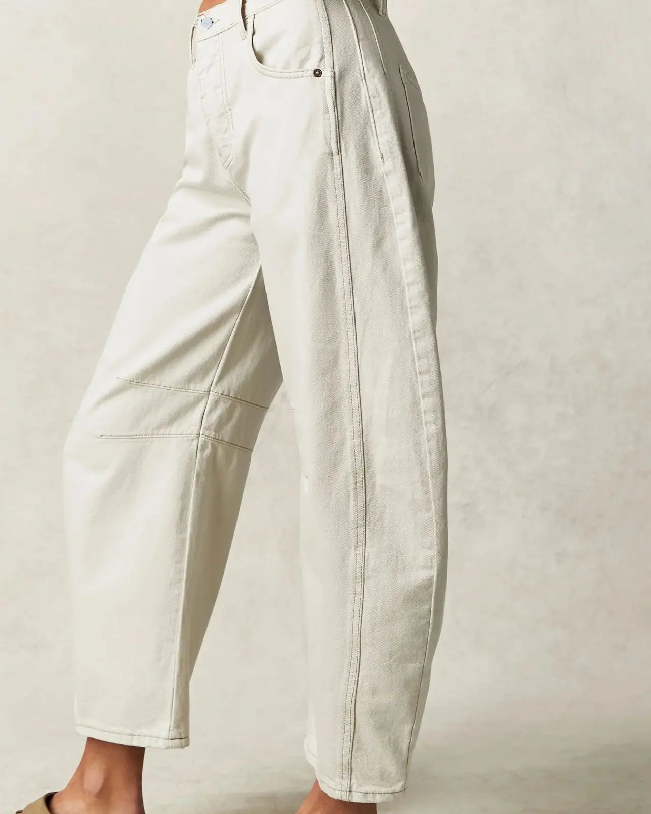 Boho Spliced Straight-Leg Jeans