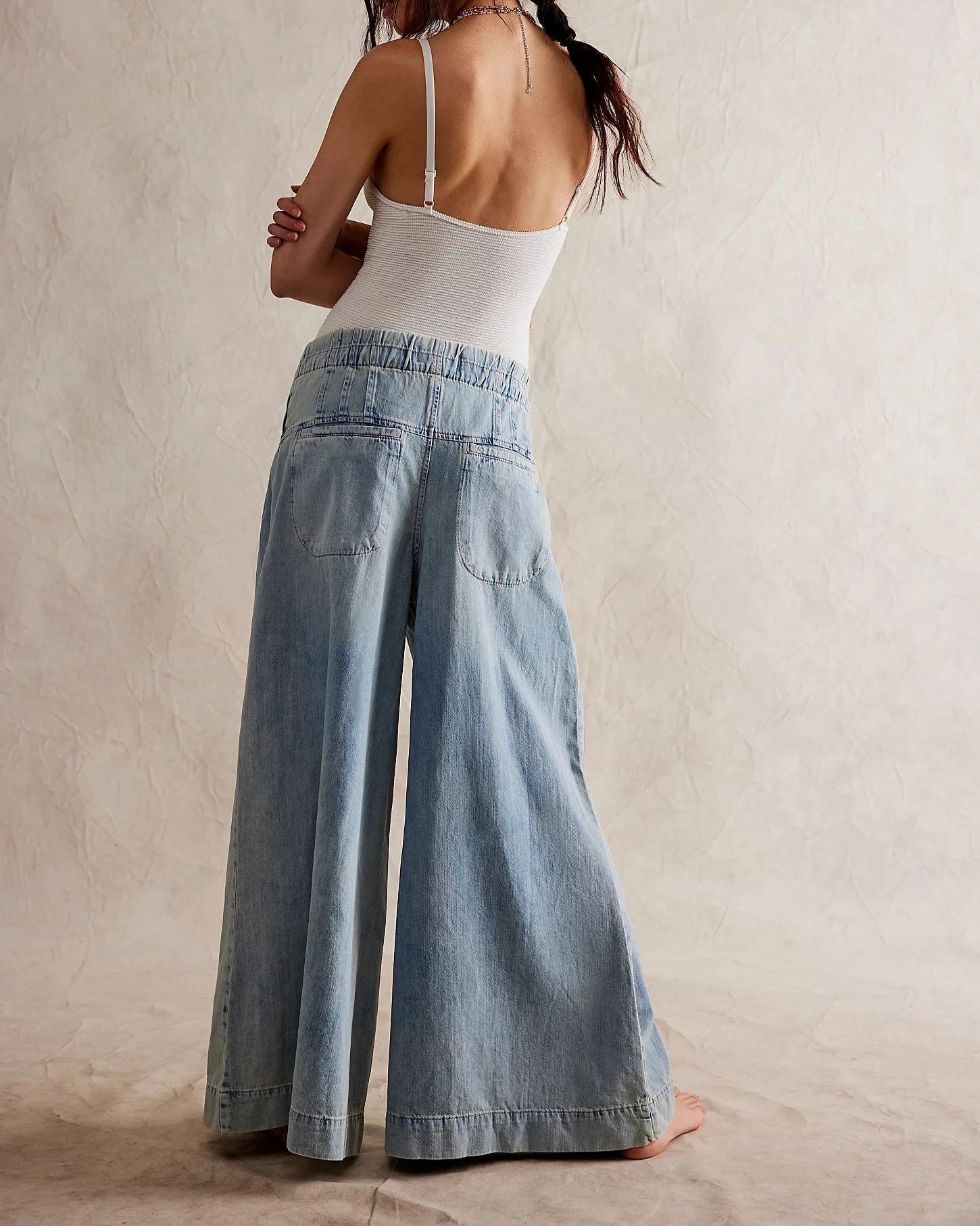 Boho Mid-Waist Full Length Jeans
