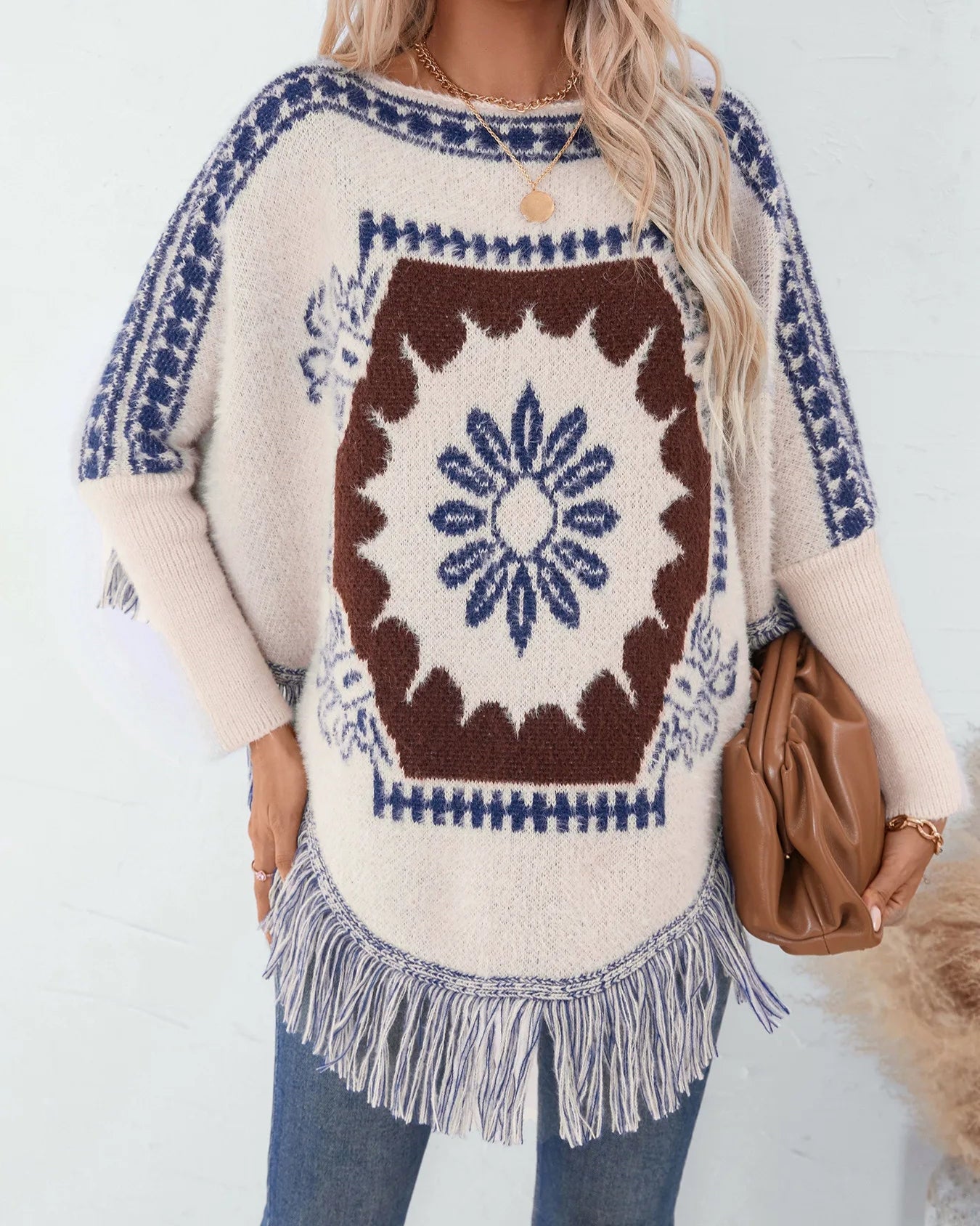 Desert Bloom Tassel Poncho