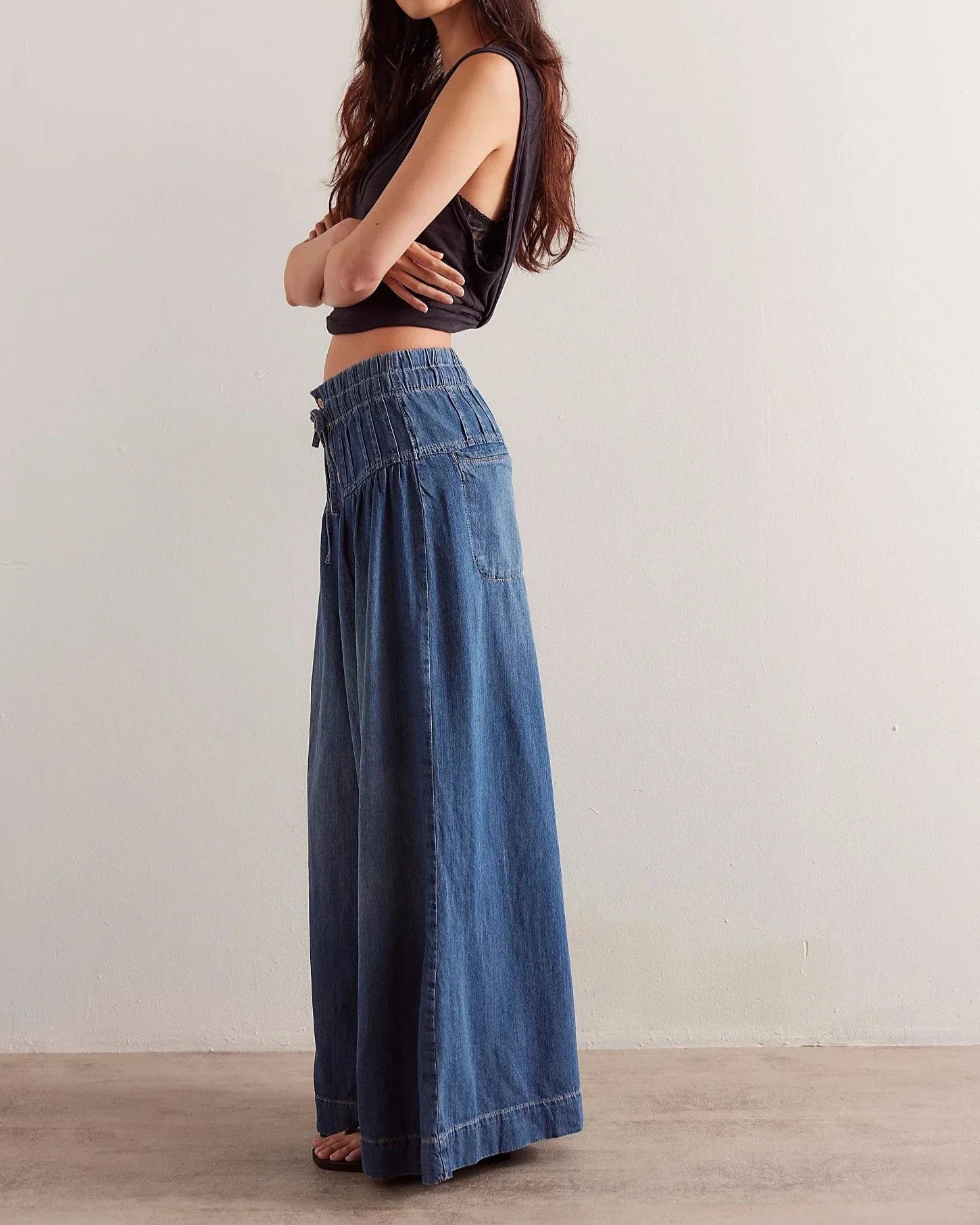 Boho Mid-Waist Full Length Jeans