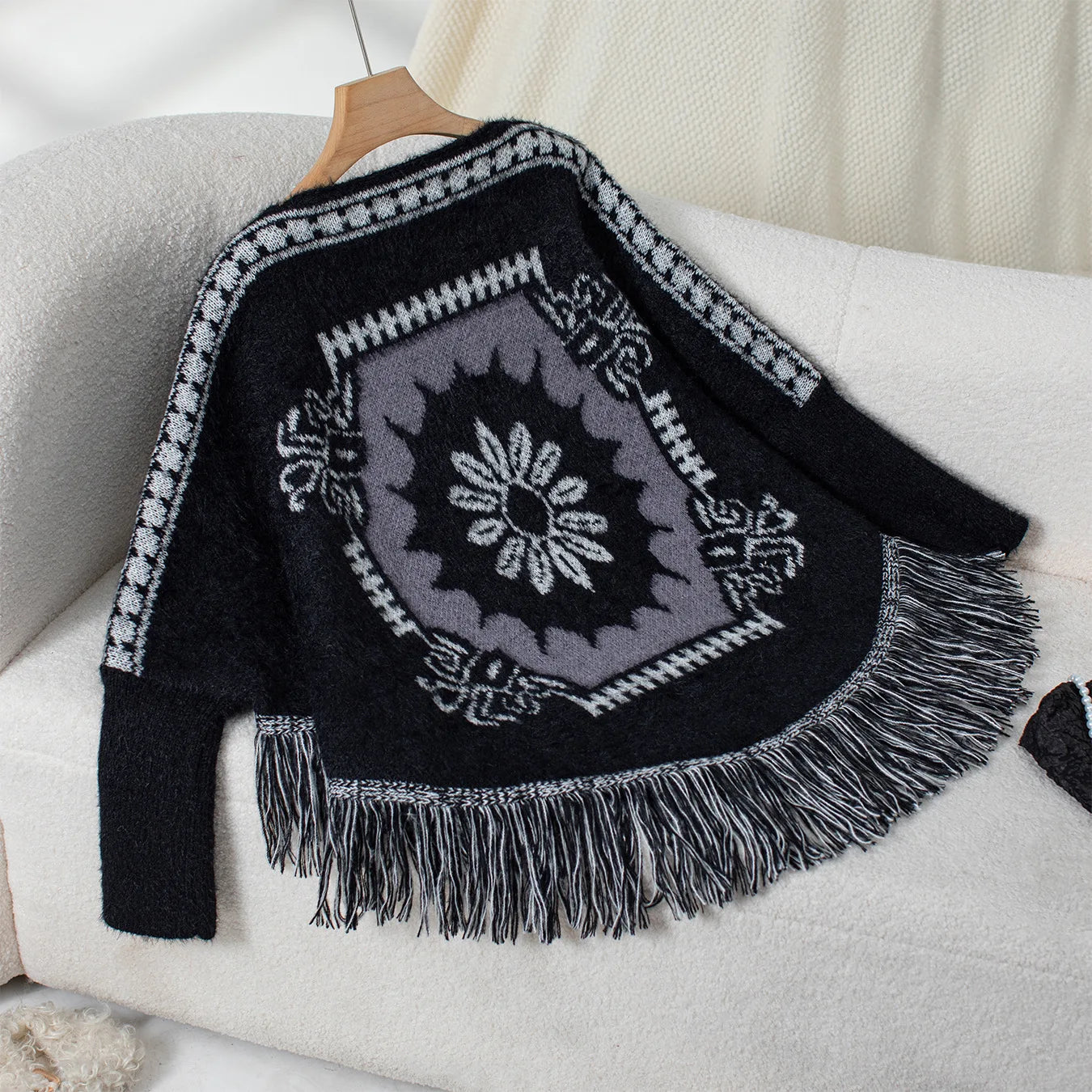Desert Bloom Tassel Poncho