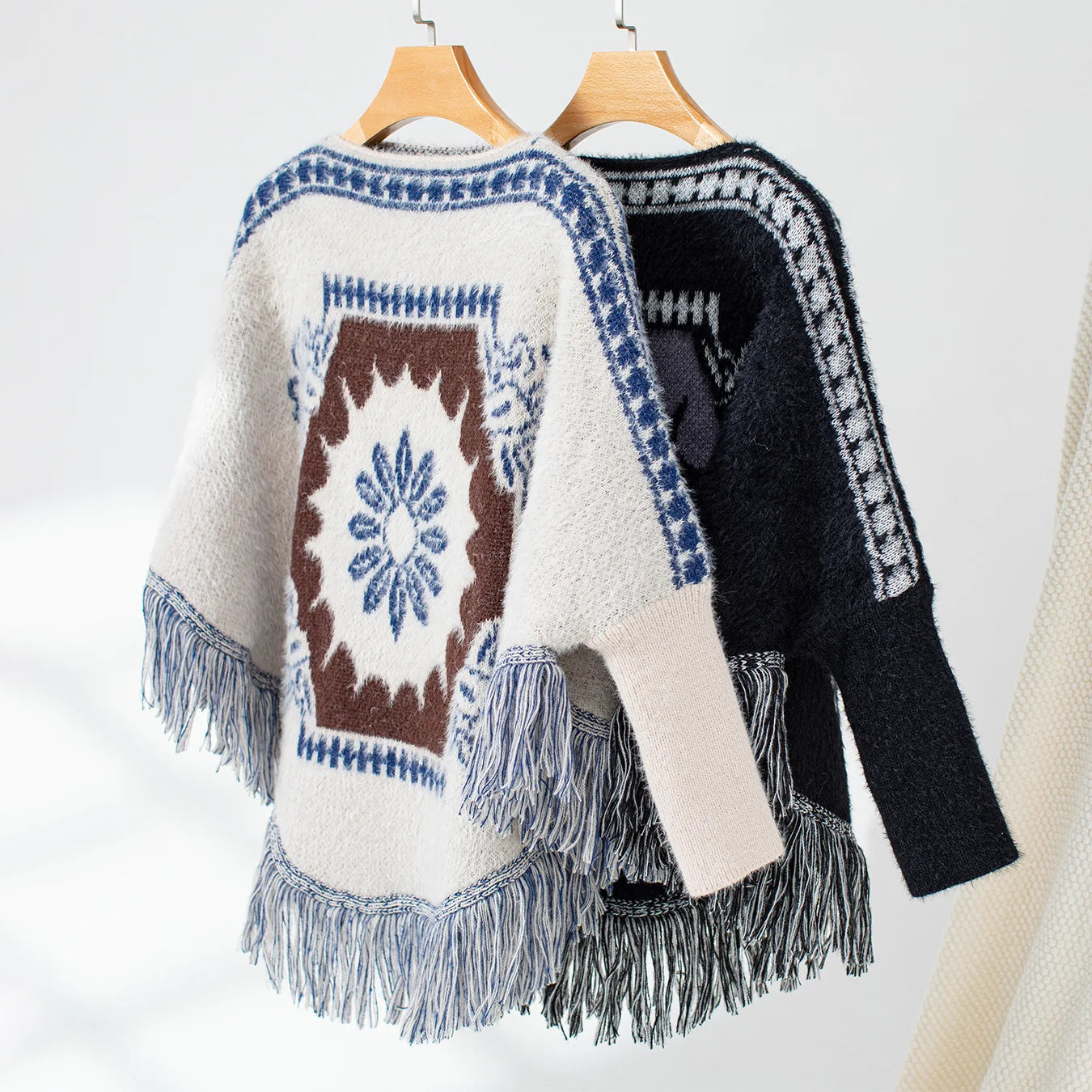 Desert Bloom Tassel Poncho