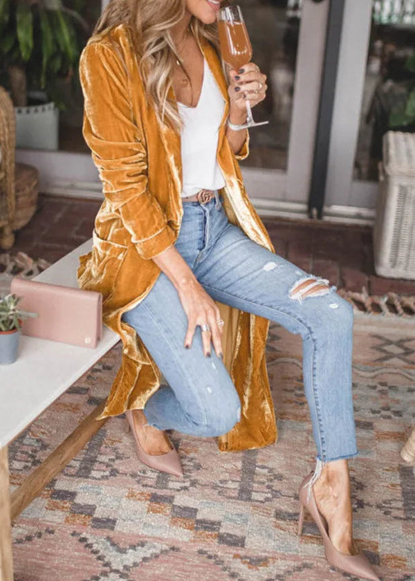 Margaux Velvet Long Coat
